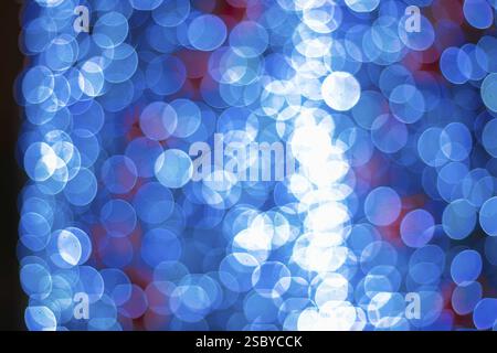 Abstract blue bokeh lights creating a dreamy atmosphere Stock Photo