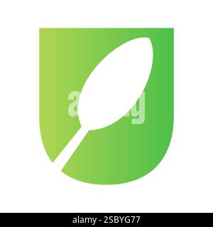 Initial Restaurant Logo On Letter U With Spoon Symbol Vector Template Stock Vector