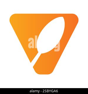 Initial Restaurant Logo On Letter V With Spoon Symbol Vector Template Stock Vector