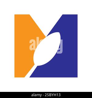 Initial Restaurant Logo On Letter M With Spoon Symbol Vector Template Stock Vector