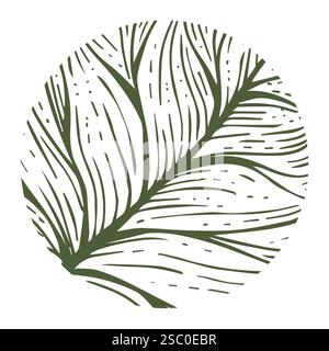 Abstract eco theme, circle with leaf veins over white Stock Photo