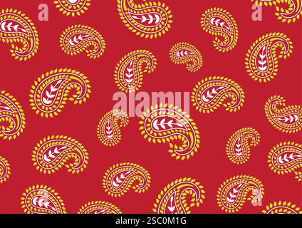 Indian Ethnic Seamless Pattern with Paisley Vector Stock Vector