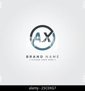 AX Minimal Vector Logo - Simple Business Logo for Monogram A and X Stock Vector
