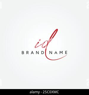ID Handwritten Signature logo - Vector Logo Template for Beauty, Fashion and Photography Business Stock Vector