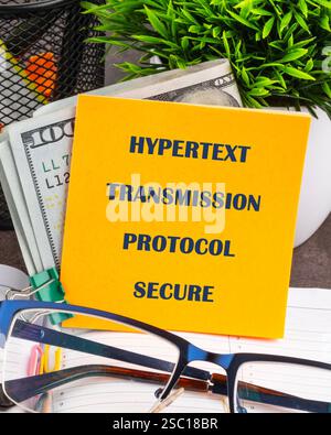 Exploring the concept of hypertext transmission protocol secure and its vital role in ensuring secure data transmission in business environments. Stock Photo