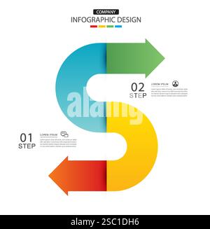 Infographics arrow symbol timeline business steps to success. Stock Vector