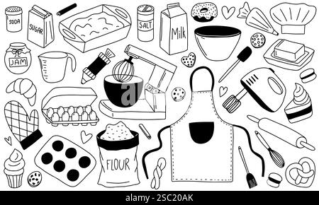 Baking and cooking tools set Stock Vector