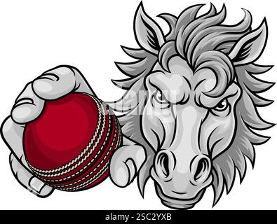 Horse Mustang Cricket Sports Team Mascot Stock Vector