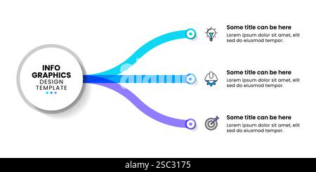Infographic template with icons and 3 options or steps. Lines . Can be used for workflow layout, diagram, banner, webdesign. Vector illustration Stock Vector