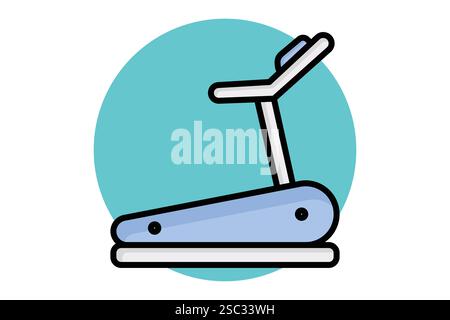 Treadmill icon. colored outline icon style. icon related to gym and fitness. gym elements vector illustration Stock Vector