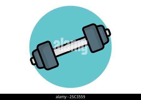 Dumbbell icon. colored outline icon style. icon related to gym and fitness. gym elements vector illustration Stock Vector