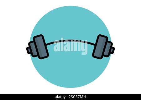 Barbell icon. colored outline icon style. icon related to gym and fitness. gym elements vector illustration Stock Vector