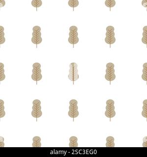 Seamless pattern with colored trees on white background. Vector illustration. Stock Vector