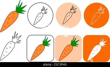 Carrot Vegetable Cartoon Vector logo Icon Illustration. Food Nature Icon Concept Isolated Premium Vector. Flat Cartoon Style Stock Vector