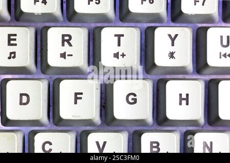 Close up photo keyboard key with white ambience light Stock Photo