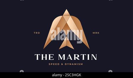 Bird Label, Sign, Logo Swallow Stock Vector