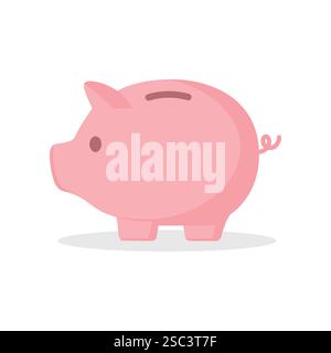 Baby piggy bank. Vector illustration. Cute pig Stock Vector