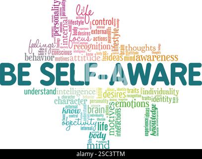Be Self-Aware word cloud conceptual design isolated on white background ...