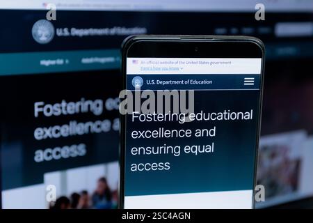 Screen displays the U.S. Department of Education website Stock Photo ...