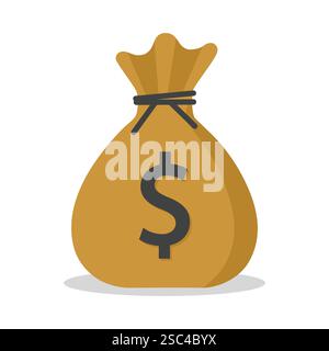 Money sack with dollar sign. American currency icon. vector illustration. Stock Vector