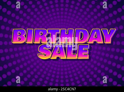 Birthday sale. text effect graphic design for advertising needs Stock Vector