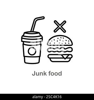 junk food line icon. linear style sign for mobile concept and web design. Outline vector icon. Symbol, logo illustration. Vector graphics Stock Vector