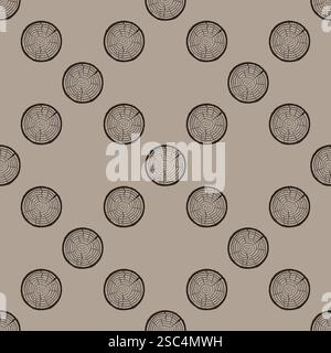 Tree Trunk Saw cut vector concept seamless pattern - background with tree rings Stock Vector