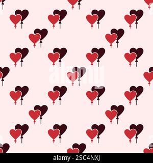 Heart balloons vector love and passionate emotion concept creative background Stock Vector