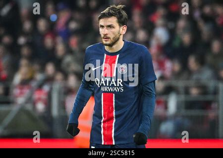 Brest, France. 01st Feb, 2025. Khvicha KVARATSKHELIA of PSG during the French championship Ligue 1 football match between Stade Brestois (Brest) and Paris Saint-Germain on 1 February 2025 at Francis Le Ble stadium in Brest, France - Photo Matthieu Mirville/DPPI Credit: DPPI Media/Alamy Live News Stock Photo