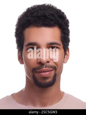 Passport photo. Portrait of man on white background Stock Photo