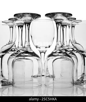 Set of wineglasses isolated on white Stock Photo