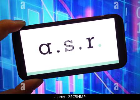 In this photo illustration, the ASR Nederland logo is displayed on the ...