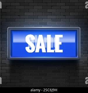 Sale store blue signboard. Store sale light background deal vector banner Stock Vector