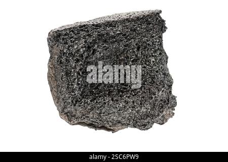 bun that has been burned to a black crisp isolated on white background Stock Photo
