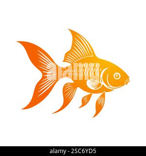 Goldfish Vector Illustration Side View EPS10 Stock Vector