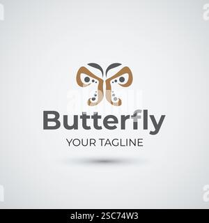 Abstract butterfly logo flat icon design Stock Vector