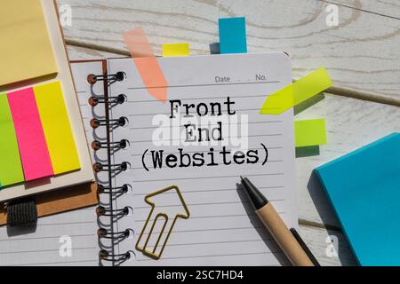 text Front End Websites on wooden block. Stock Photo