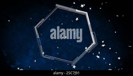 Hexagonal shape image over starry night sky background Stock Photo