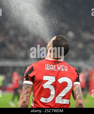 Kyle Walker of AC Milan in action during the Italian Serie A football match between AC Milan and