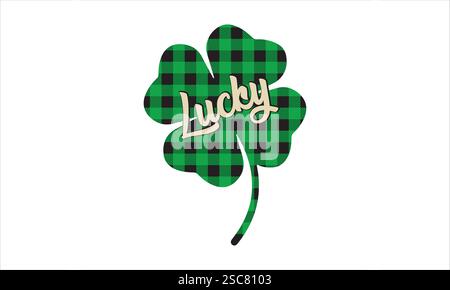 Cute Lucky Clover,Cute Lucky Clover Svg, St. Patricks Day Stock Vector
