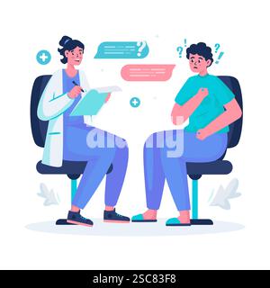 Doctor taking medical test interview vector illustration Stock Vector