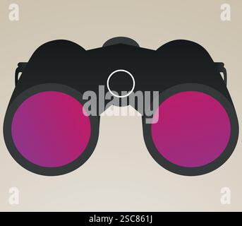 Modern realistic binocular vector graphics design. Stock Vector