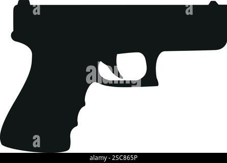 Semi-automatic pistol sign. Weapons signs and symbols. Stock Vector