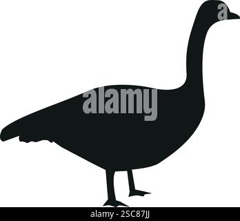 Wild goose standing vector. Bird signs and symbols. Stock Vector