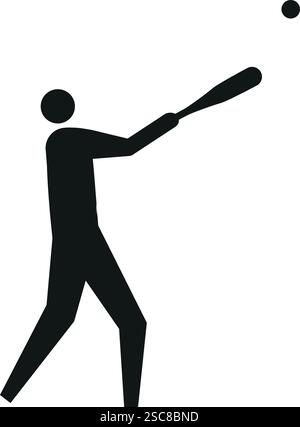 Baseball player hitting ball sign. Sports signs and symbols. Stock Vector