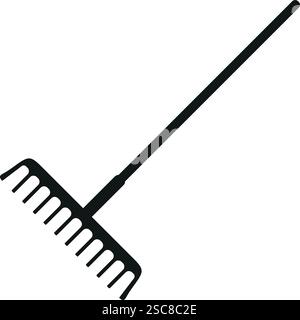 Rake icon sign. Gardening tool signs and symbols. Stock Vector