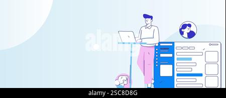 Personnel doing job interview flat vector concept operation hand drawn illustration Stock Vector