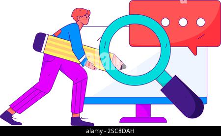 Personnel doing job interview flat vector concept operation hand drawn illustration Stock Vector