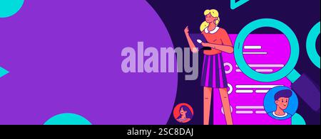 Personnel doing job interview flat vector concept operation hand drawn illustration Stock Vector