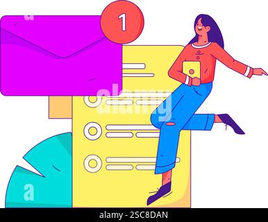 Personnel doing job interview flat vector concept operation hand drawn illustration Stock Vector